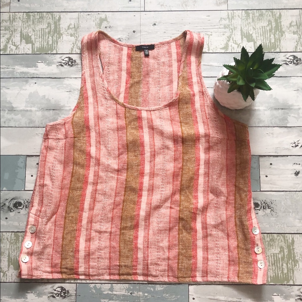 ⭐️Anthropologie DREW Striped Linen Tank